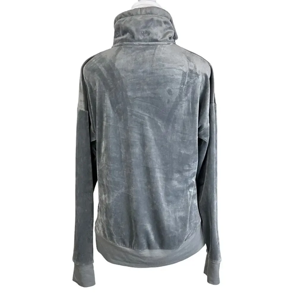 Champion Gray Velour Athletic Jacket Full Zip Size XS